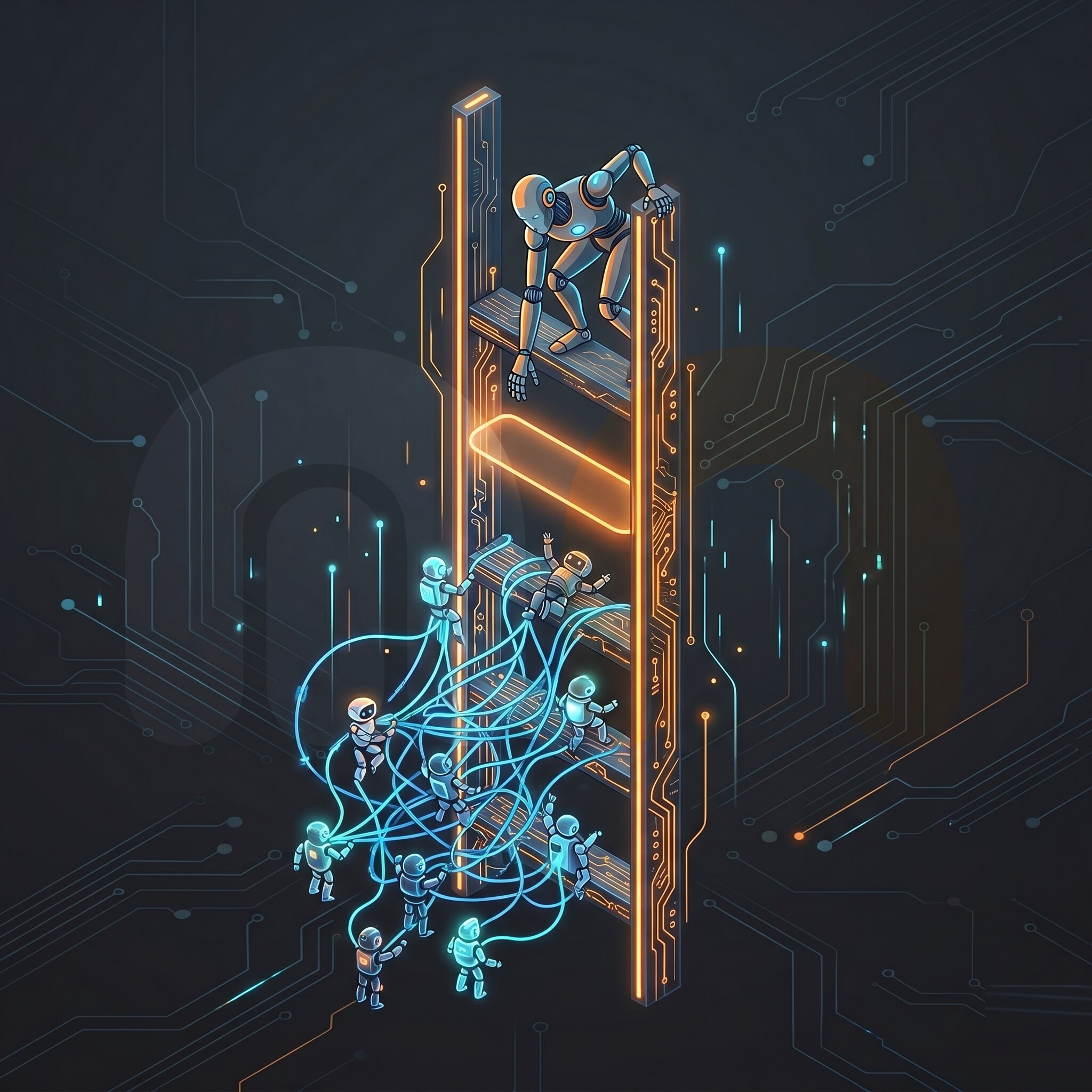 A thumbnail for the blog article 'The Missing Levels of AI-Assisted Development: From Agent Chaos to Orchestration'